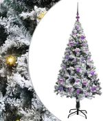 vidaXL Τεχνητό Χριστουγεννιάτικο Δέντρο με 150 LED Λευκό 150 cm