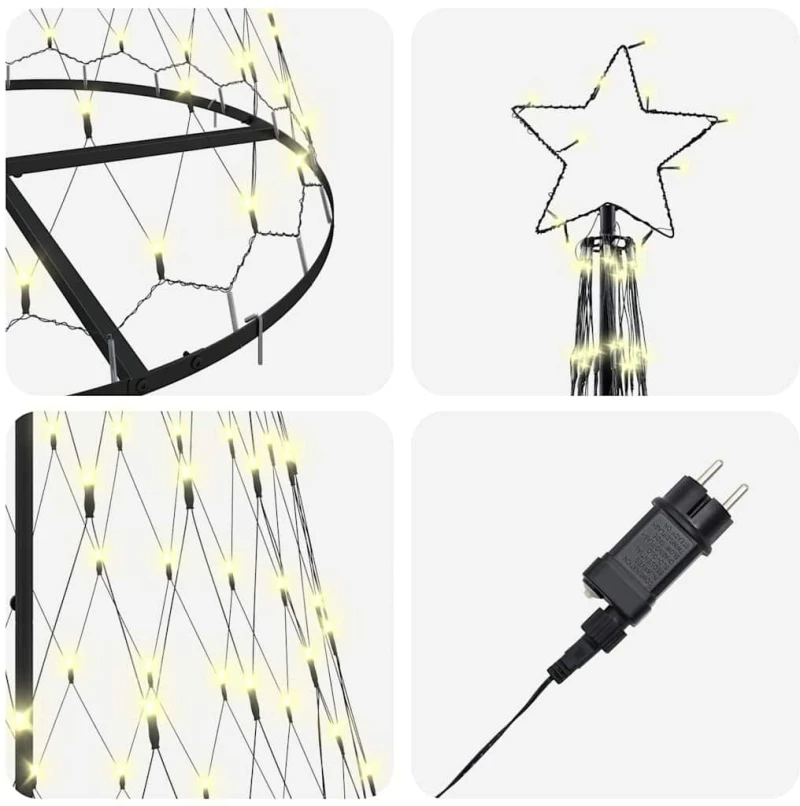 vidaXL LED Χριστουγεννιάτικο Δέντρο Θερμό λευκό 100 x 100 x 250 εκ