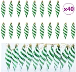 vidaXL Μπαλίτσα Χριστουγεννιάτικης Σπiral 40 pcs Πράσινο Πλαστικό