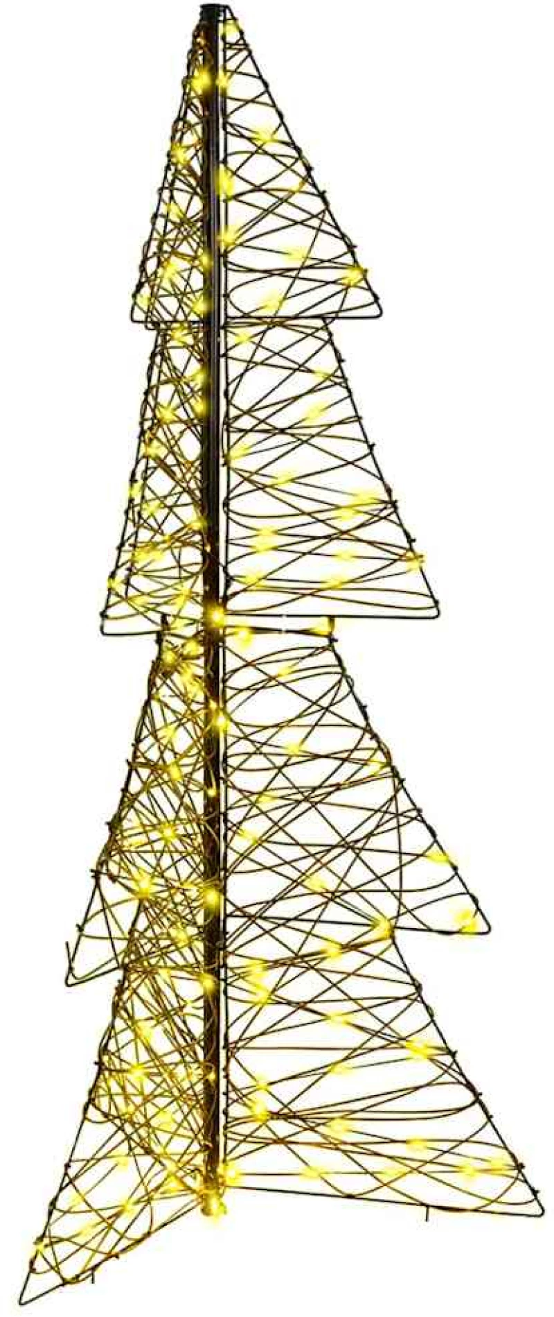 vidaXL Χριστουγεννιάτικο Δέντρο με 160 LED Θερμό λευκό 150 cm Ρατάν