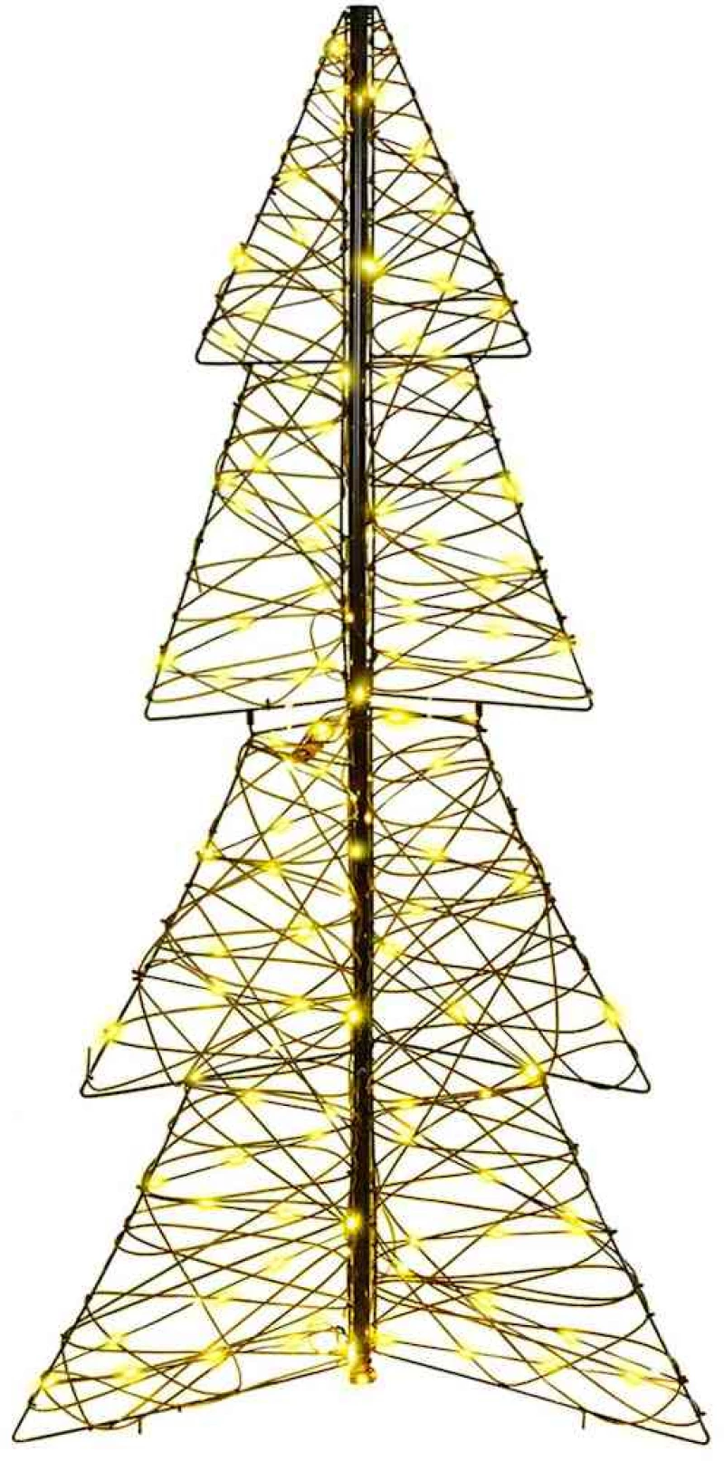 vidaXL Χριστουγεννιάτικο Δέντρο με 160 LED Θερμό λευκό 150 cm Ρατάν