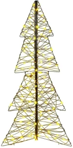 vidaXL Χριστουγεννιάτικο Δέντρο με 160 LED Θερμό λευκό 150 cm Ρατάν