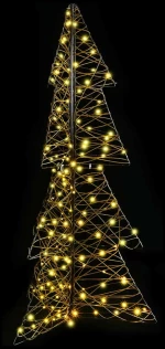 vidaXL Χριστουγεννιάτικο Δέντρο με 160 LED Θερμό λευκό 150 cm Ρατάν