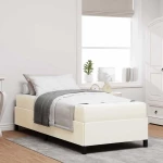 vidaXL Σκελετός Κρεβατιού Κρεμ 90 x 200 cm Βελούδο