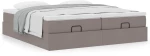 vidaXL Οθωμανικό κρεβάτι με στρώματα Taupe 160x200cm ύφασμα