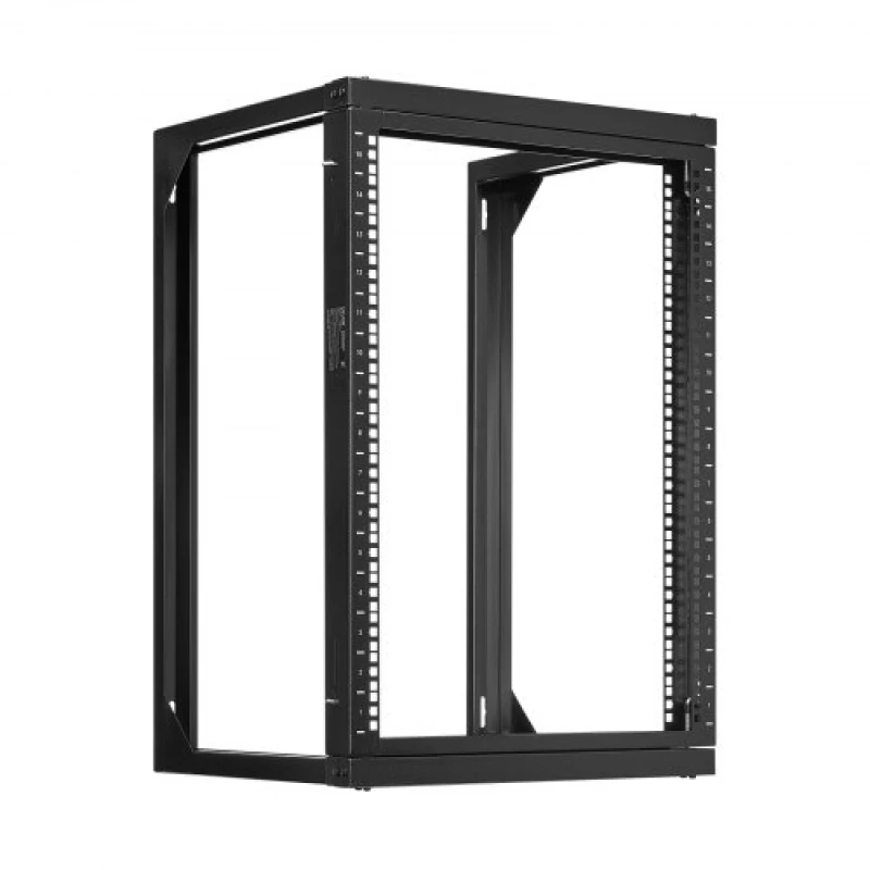 VEVOR 15U Wall Mount Server Rack, 68.04 kg Max Load Capacity, Open Frame Network Rack with 180 Degrees Gate Swing Door, Carbon Steel, Ideal for IT Network Equipment & AV Devices Computer Server, Black