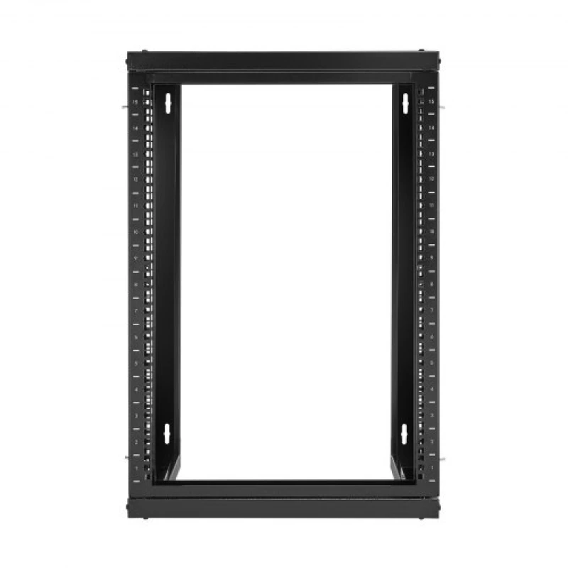 VEVOR 15U Wall Mount Server Rack, 68.04 kg Max Load Capacity, Open Frame Network Rack with 180 Degrees Gate Swing Door, Carbon Steel, Ideal for IT Network Equipment & AV Devices Computer Server, Black