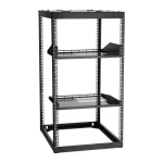 VEVOR 20U Open Frame Network Rack, 585 mm Depth, Wall Mounted or Floor Standing Server Rack, Heavy Duty 4 Post, with Vented Shelves & Mounting Hardware, Holds All Your Networking IT Equipment AV Gear