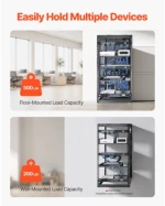 VEVOR 20U Open Frame Network Rack, 585 mm Depth, Wall Mounted or Floor Standing Server Rack, Heavy Duty 4 Post, with Vented Shelves & Mounting Hardware, Holds All Your Networking IT Equipment AV Gear