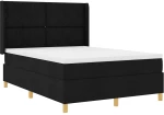 vidaXL Κρεβάτι με ελατήριο με στρώμα Μαύρο 140 x 190 cm ύφασμα