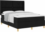 vidaXL Κρεβάτι με ελατήριο με στρώμα Μαύρο 140 x 190 cm ύφασμα