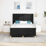 vidaXL Κρεβάτι με ελατήριο με στρώμα Μαύρο 140 x 190 cm ύφασμα