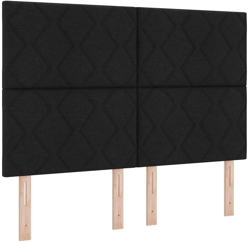 vidaXL Κρεβάτι με ελατήριο με στρώμα Μαύρο 140 x 190 cm ύφασμα
