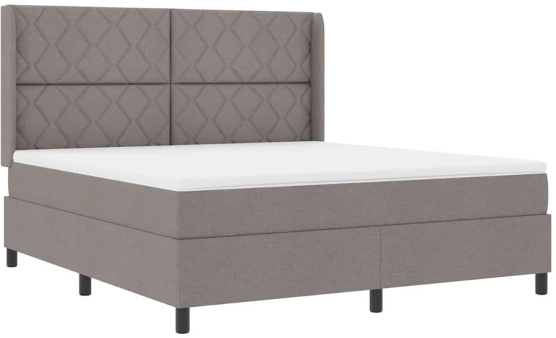 vidaXL Κρεβάτι με ελατήρια με στρώμα Taupe 180 x 200 cm ύφασμα