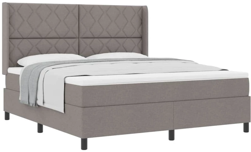 vidaXL Κρεβάτι με ελατήρια με στρώμα Taupe 180 x 200 cm ύφασμα