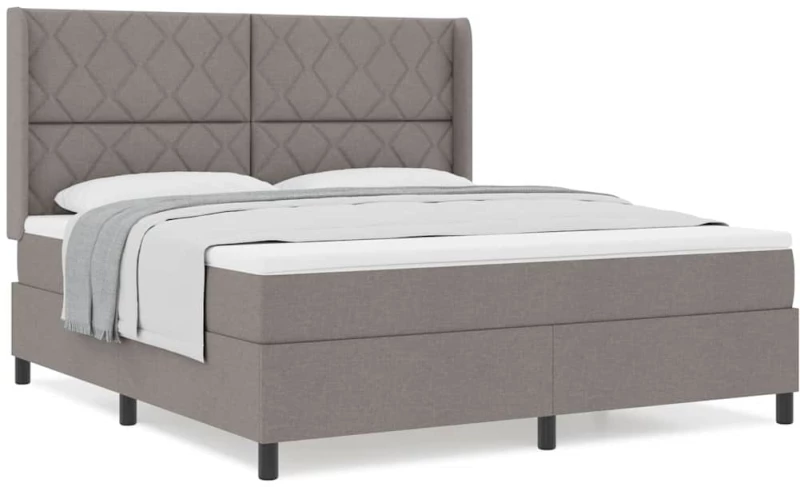 vidaXL Κρεβάτι με ελατήρια με στρώμα Taupe 180 x 200 cm ύφασμα