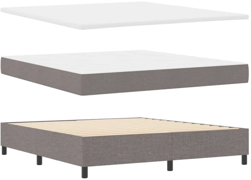 vidaXL Κρεβάτι με ελατήρια με στρώμα Taupe 180 x 200 cm ύφασμα