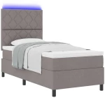 vidaXL Κρεβάτι με ελατήρια με στρώμα Taupe 90 x 200 cm ύφασμα