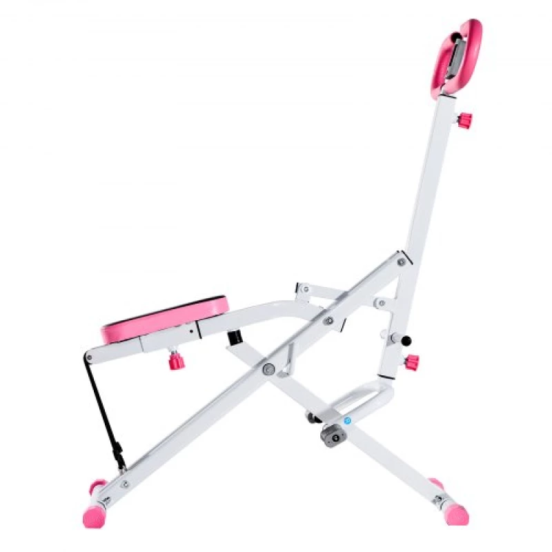 VEVOR Squat Machine, Deep Squat Rowing Machine for Home, Easy Setup & Foldable Exercise Equipment, Glute Trainer Machine with 3 High-Strength Resistance Bands, Glutes & Leg Home Workout Machine, White