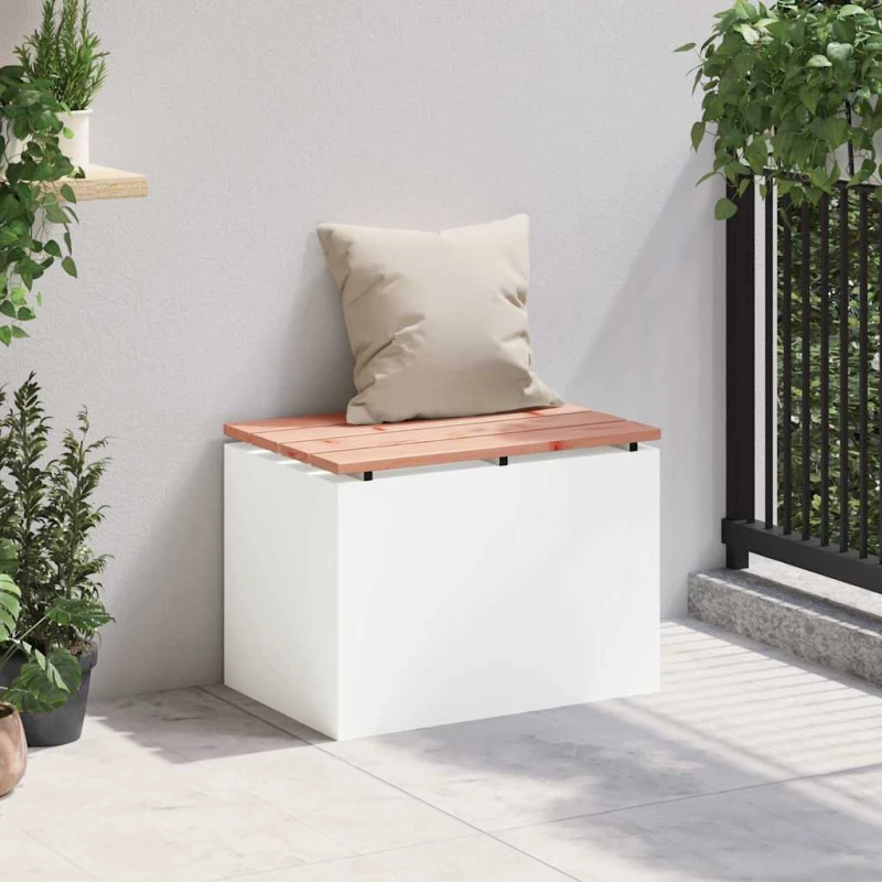 vidaXL Παγκάκι κήπου Λευκό 60 x 40 x 43 εκ Ατσάλι