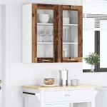 vidaXL Κρεμαστό ντουλάπι με πόρτα Riga Παλιό Ξύλο 80 x 31 x 80 εκ.