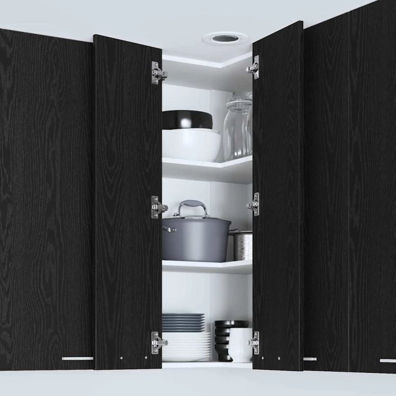 vidaXL Κρεμαστό ντουλάπι Riga Μαύρος Δρυς και Λευκό 57 x 57 x 100 εκ.