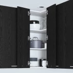 vidaXL Κρεμαστό ντουλάπι Riga Μαύρος Δρυς και Λευκό 57 x 57 x 100 εκ.