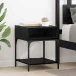 vidaXL Κομοδίνο 2 pcs Μαύρη δρυς 40 x 40 x 50 cm Επεξεργασμένο ξύλο