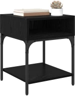 vidaXL Κομοδίνο 2 pcs Μαύρη δρυς 40 x 40 x 50 cm Επεξεργασμένο ξύλο