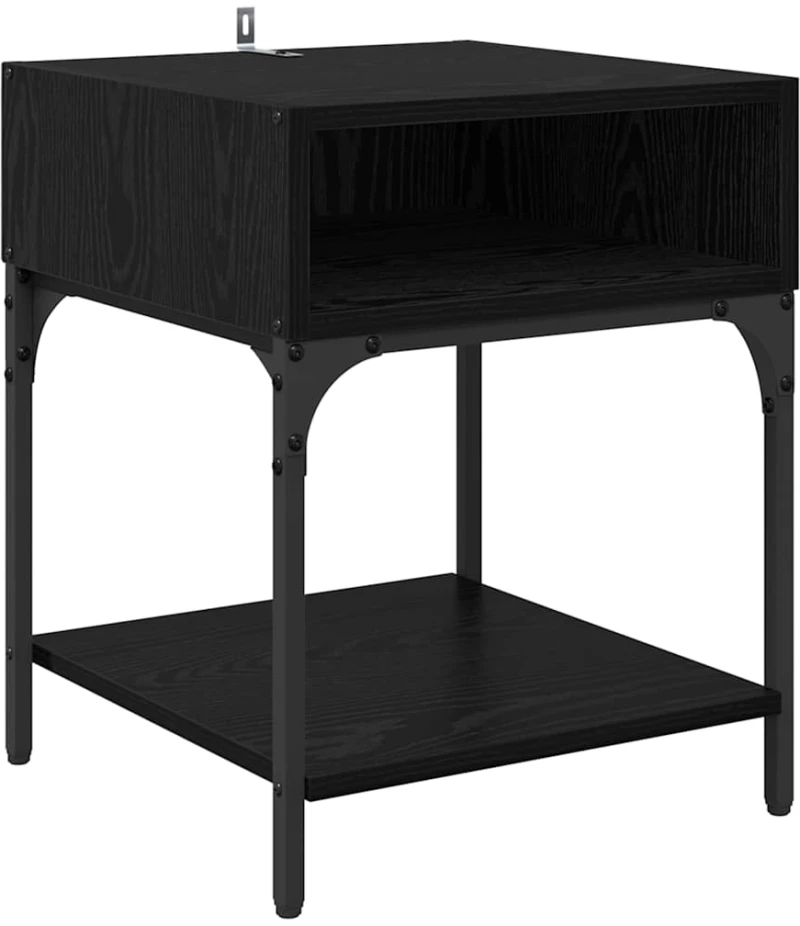 vidaXL Κομοδίνο 2 pcs Μαύρη δρυς 40 x 40 x 50 cm Επεξεργασμένο ξύλο