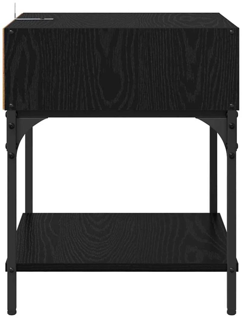 vidaXL Κομοδίνο 2 pcs Μαύρη δρυς 40 x 40 x 50 cm Επεξεργασμένο ξύλο