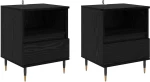 vidaXL Κομοδίνο 2 pcs Μαύρη δρυς 40 x 35 x 50 εκ. Επεξεργασμένο ξύλο