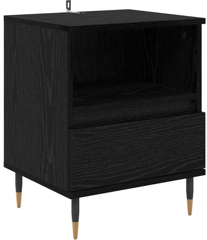 vidaXL Κομοδίνο 2 pcs Μαύρη δρυς 40 x 35 x 50 εκ. Επεξεργασμένο ξύλο