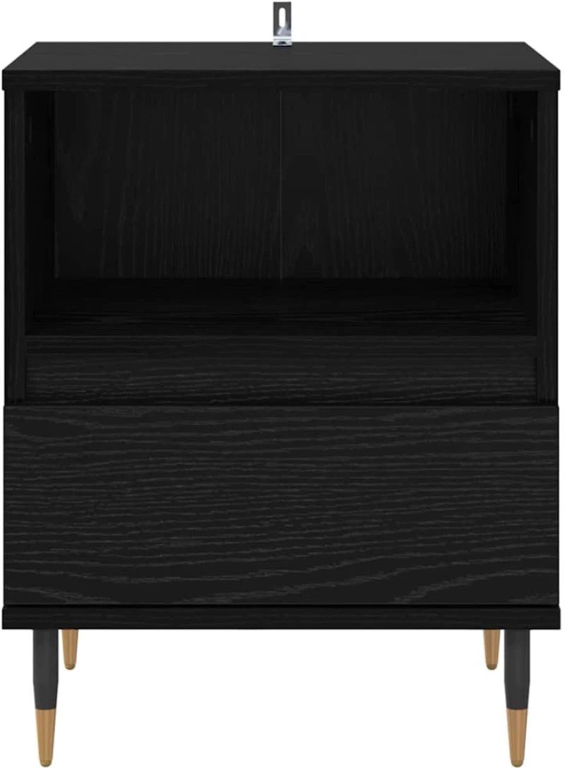 vidaXL Κομοδίνο 2 pcs Μαύρη δρυς 40 x 35 x 50 εκ. Επεξεργασμένο ξύλο