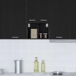 vidaXL Κρεμαστό ντουλάπι Riga Μαύρη Οξυά 30 x 29,5 x 40 εκ.