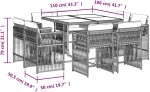 vidaXL Σετ Τραπεζαρίας Κήπου 9 τεμ. Μπεζ Συνθετικό Ρατάν με Μαξιλάρια