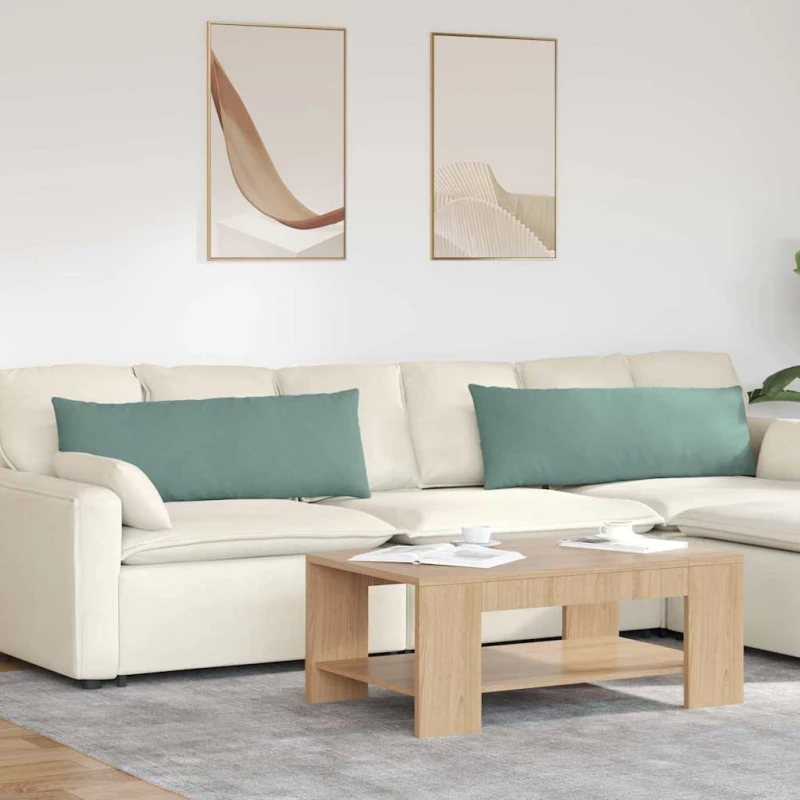 vidaXL Μαξιλάρι Καναπέ 2 pcs Θαλασσί 120 x 40 cm Υφασμάτινο Κορντουρά