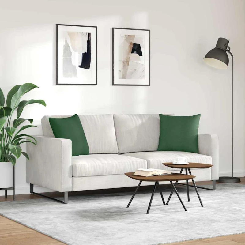 vidaXL Μαξιλάρι Καναπέ 2 pcs Σκούρο Πράσινο 45 x 45 cm