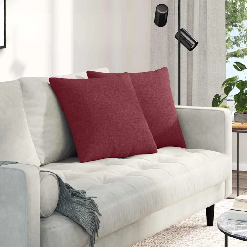 vidaXL Μαξιλάρι Καναπέ 2 pcs Κόκκινο 50 x 50 cm ύφασμα