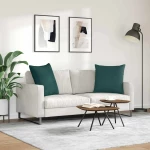 vidaXL Μαξιλάρι Καναπέ 2 pcs Σκούρο Πράσινο 60 x 60 cm ύφασμα