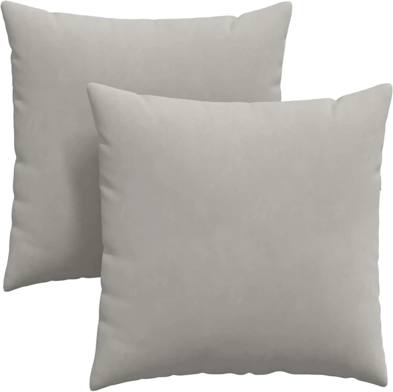 vidaXL Μαξιλάρι Καναπέ 2 pcs Ανοιχτό γκρι 60 x 60 cm ύφασμα