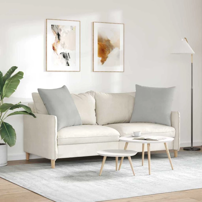vidaXL Μαξιλάρι Καναπέ 2 pcs Ανοιχτό γκρι 60 x 60 cm ύφασμα