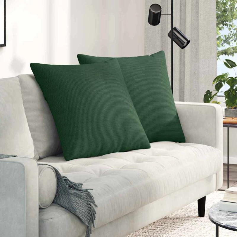 vidaXL Μαξιλάρι Καναπέ 2 pcs Σκούρο Πράσινο 60 x 60 cm