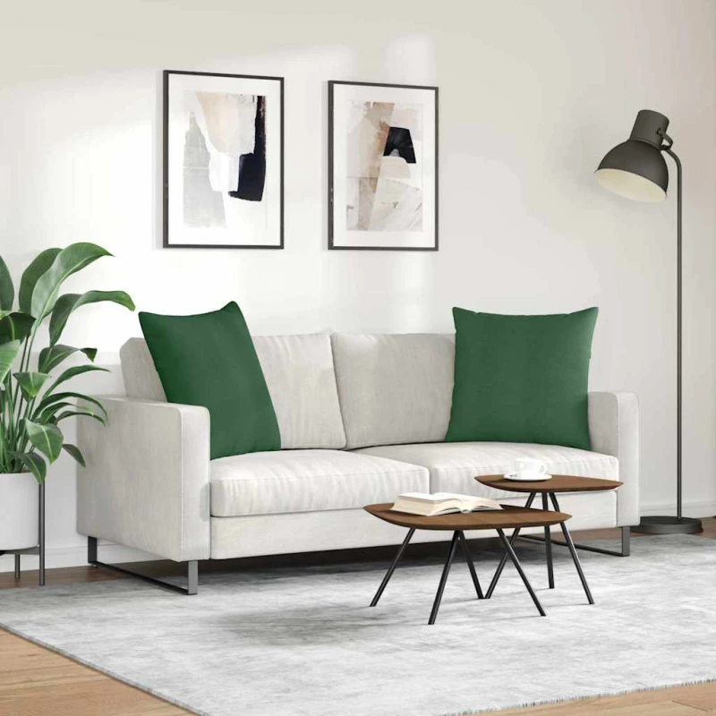 vidaXL Μαξιλάρι Καναπέ 2 pcs Σκούρο Πράσινο 60 x 60 cm