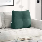 vidaXL Μαξιλάρι Πλάτης Σκούρο Πράσινο 60 x 24 x 50 εκ Βελούδο