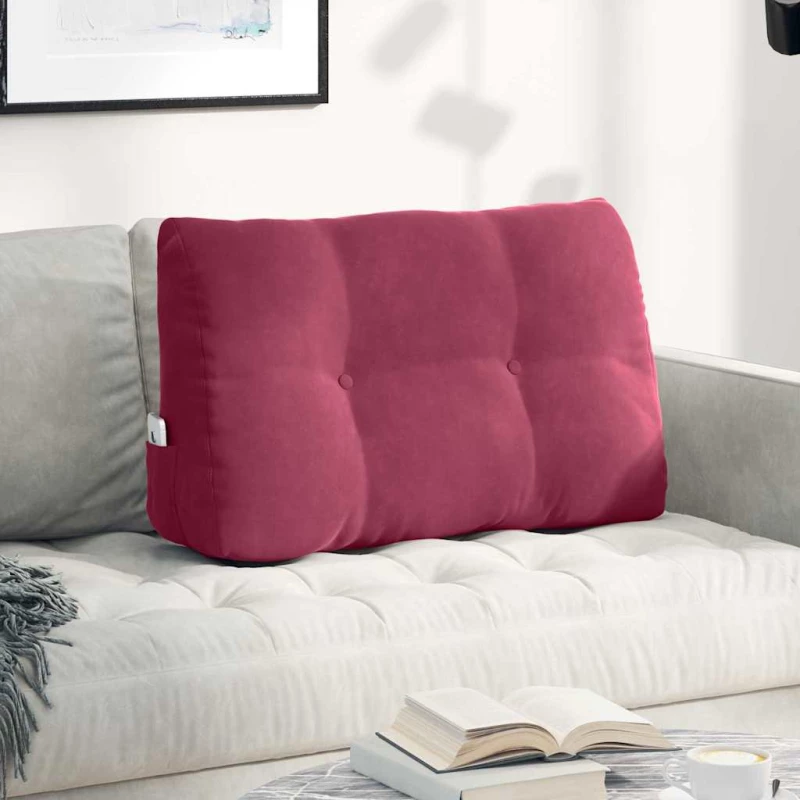 vidaXL Μαξιλάρι Πλάτης Κόκκινο 80 x 24 x 50 εκ Βελούδο