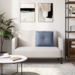 vidaXL Μαξιλάρι Πλάτης Μπλε 60 x 50 cm Υφασμάτινο Κορντουρά