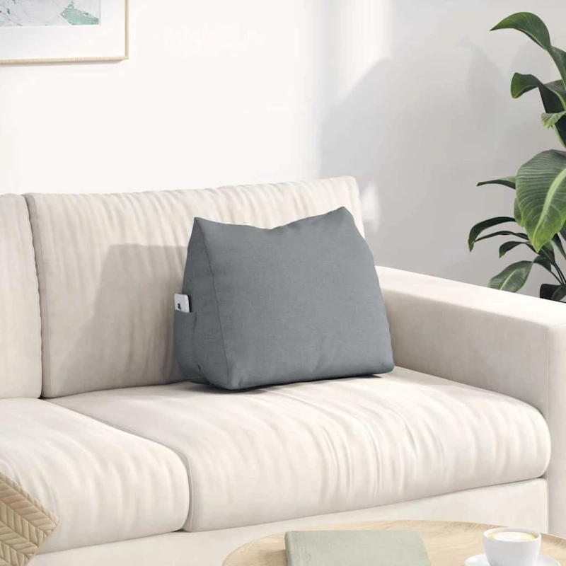 vidaXL Μαξιλάρι Πλάτης Ανοιχτό γκρι 45 x 20 x 35 εκ. ύφασμα