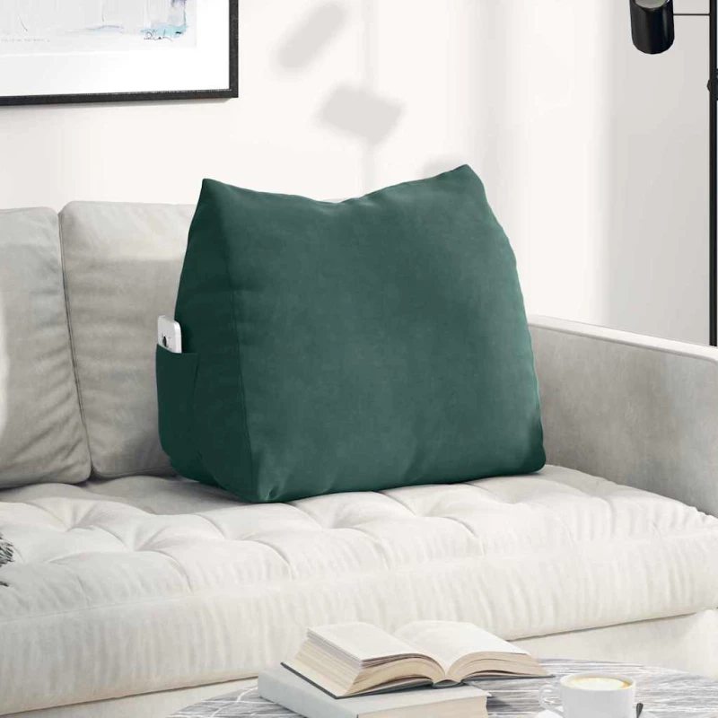 vidaXL Μαξιλάρι Πλάτης Σκούρο Πράσινο 60 x 20 x 50 εκ.
