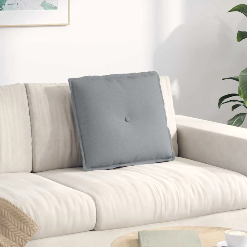 vidaXL Μαξιλάρι Πλάτης Ανοιχτό γκρι 50 x 19 x 45 εκ ύφασμα